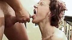 Deutsche  bekommt eine großer Vollgewichst in dem stairs